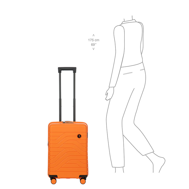 Ulisse Expandable Carry-on Suitcase, H55cm x L37 x W23cm, Orange-8