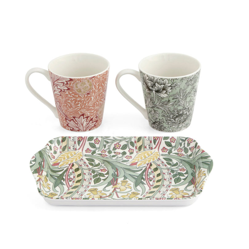 Morris & Co Mug & Tray Set, 180ml, Multi-2