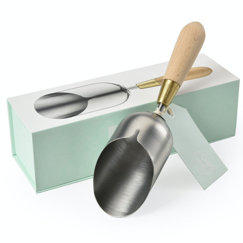 Boxed Compost Scoop, Silver/Natural/Brass-1