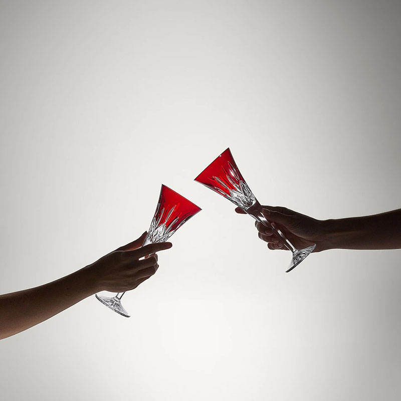 Lismore Set of 2 Toasting Flutes, 170ml, Red-1