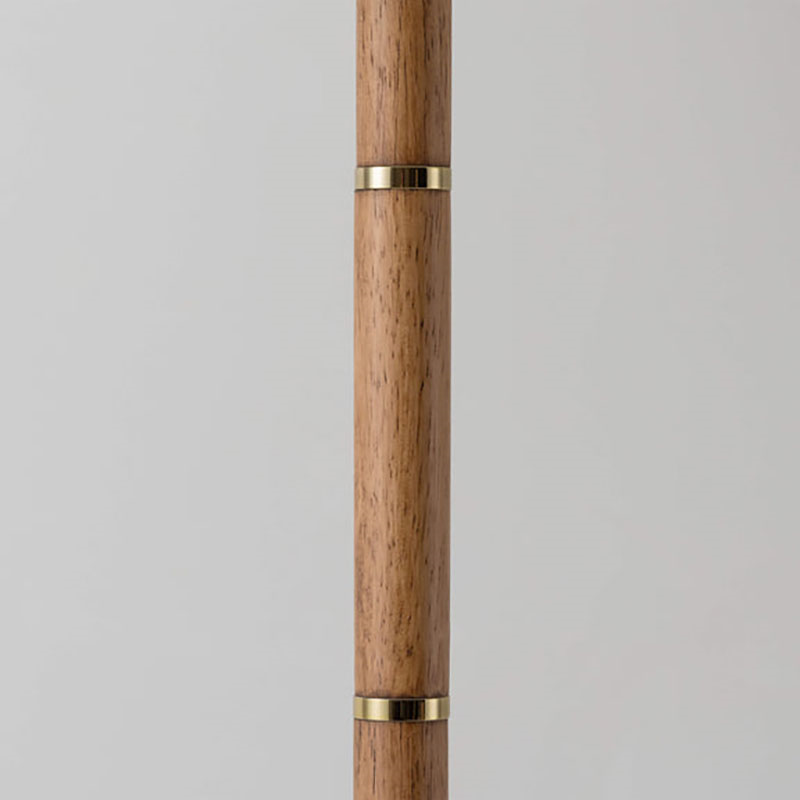 Disk Floor Lamp, H158cm, Brass & Wood-3