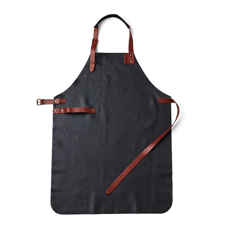 Leather apron, H98 x W60 x L98cm, Black/Brown-0