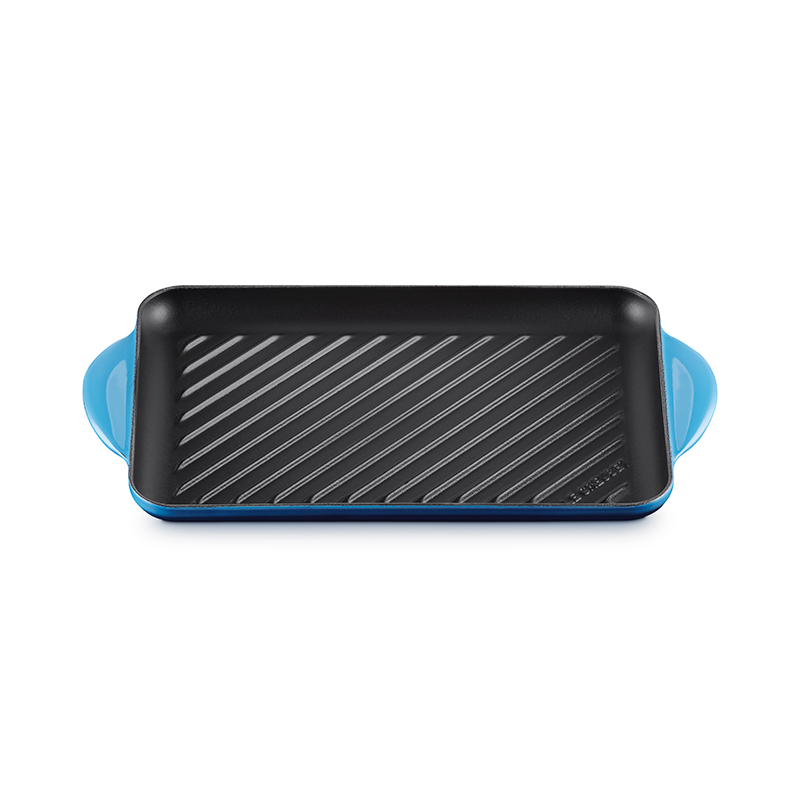 Cast Iron Rectangular Grill, 32cm, Azure-0