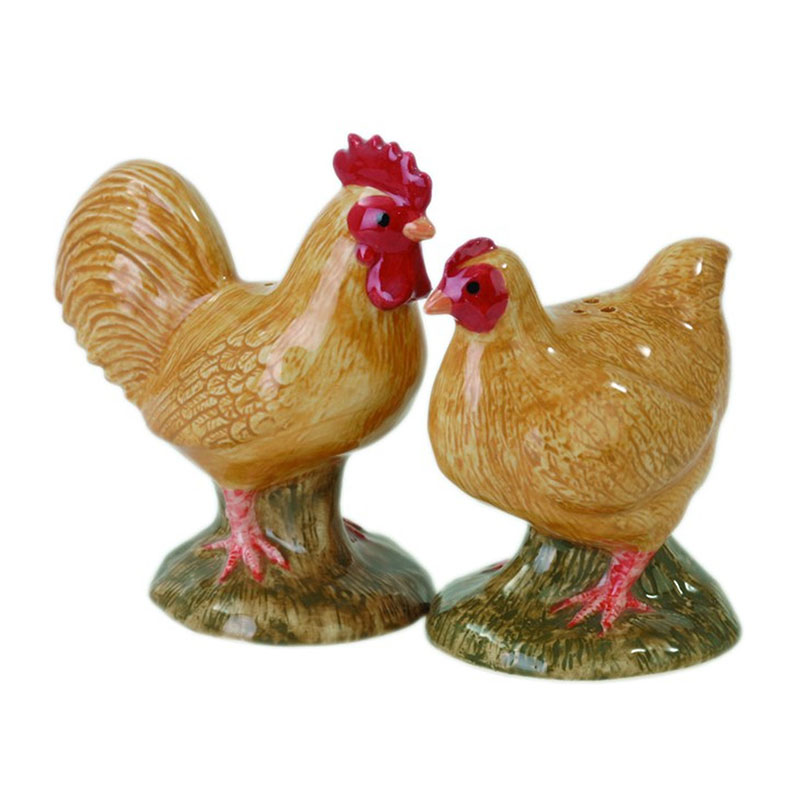 Buff Orpington Salt & Pepper Shakers, H10.5cm, Orange-0