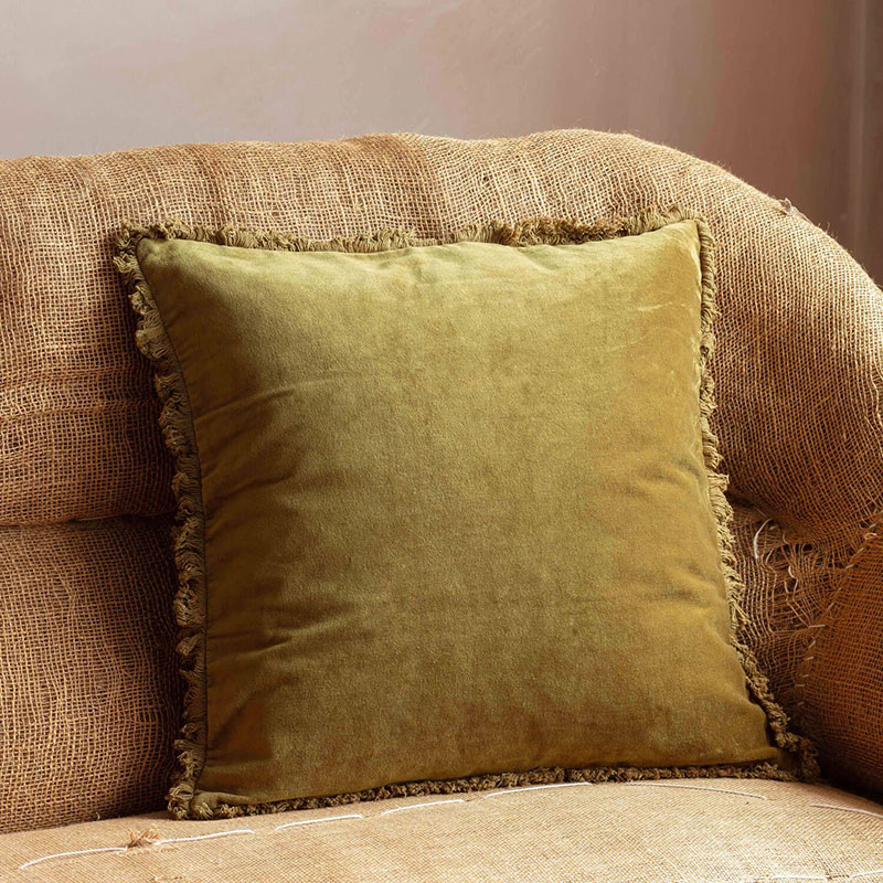 Stonewash Cushion, 50 x 50cm, Olive-0