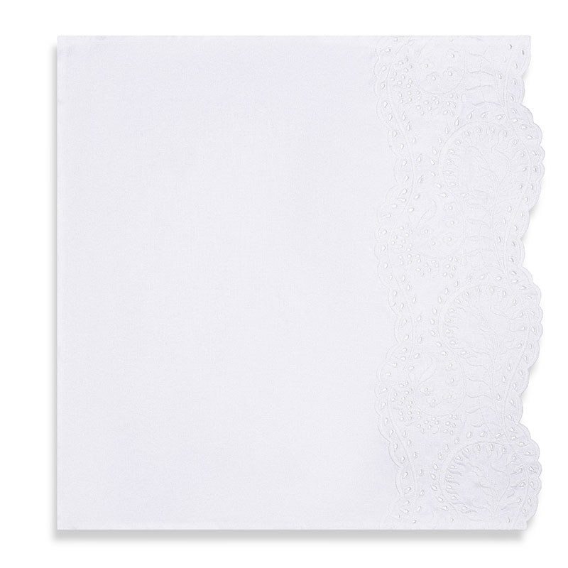 Broderie Anglaise Linen Napkin, 50 x 50cm, White-2