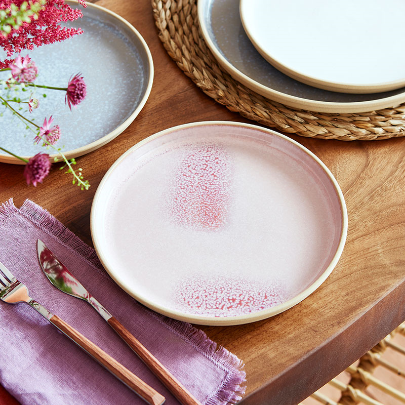 Minerals Set of 4 Side Plates, D21.5cm, Rose Quartz-3