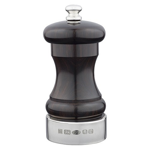 Blackwood Capstan Pepper mill, 10.2cm, sterling silver band-0