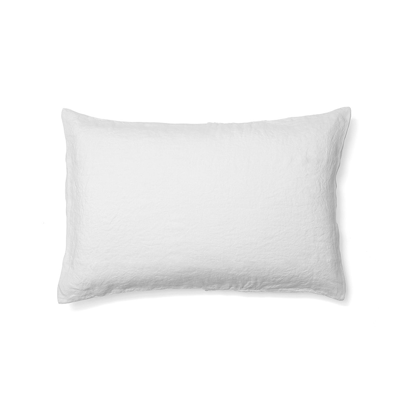 Linen Pair of Standard Pillowcases, Snow-3