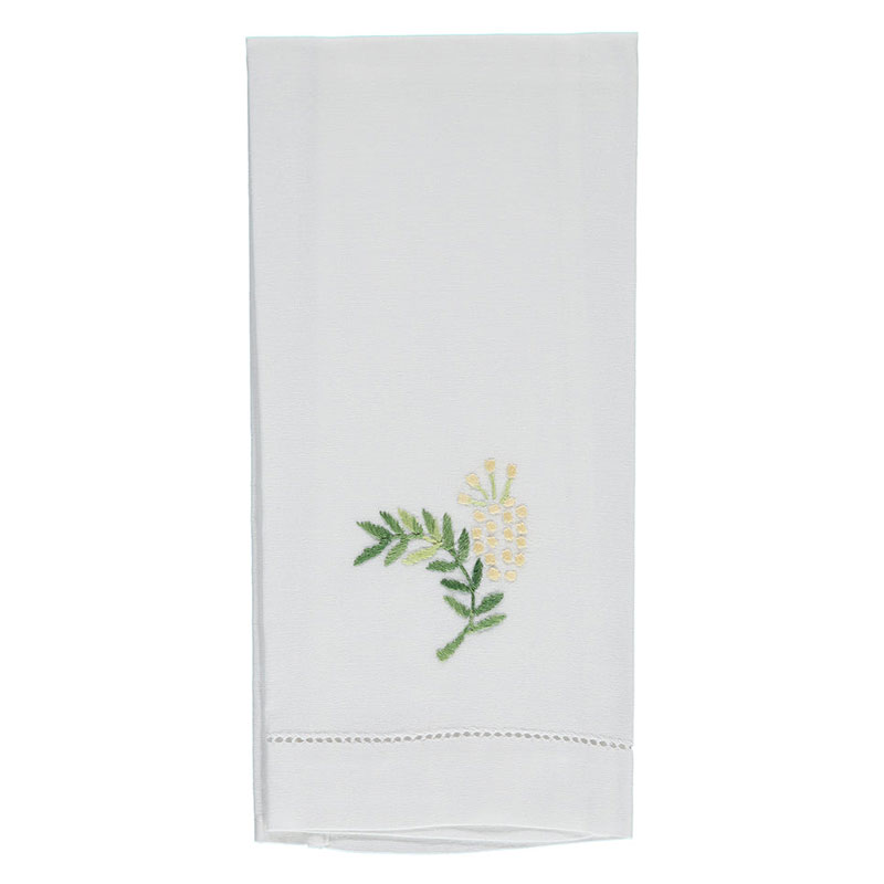 Mimosa Hand Towel, 38 x 58cm, White/Green/Cream-1