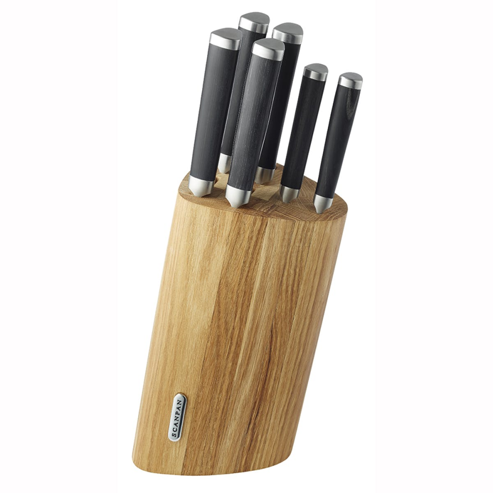 Maitre D 6pc Knife Block Set, Metallic-0