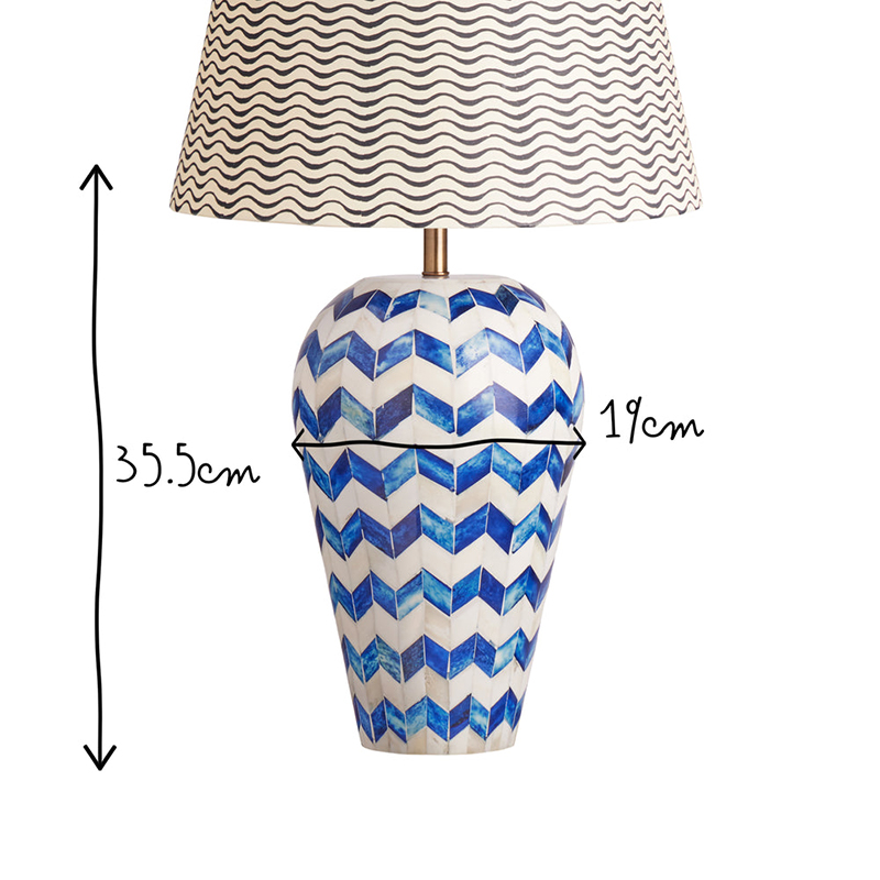 Ziggy Natural Bone Table Lamp, H35.5cm, Blue-1