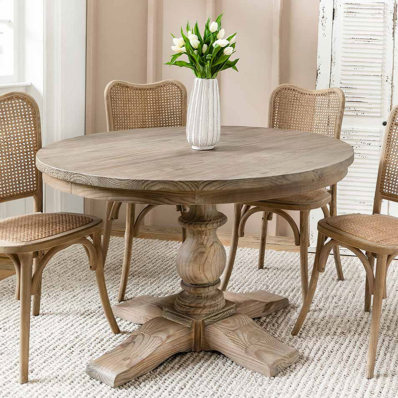 Topsham Round Dining Table, D120cm, Natural-0