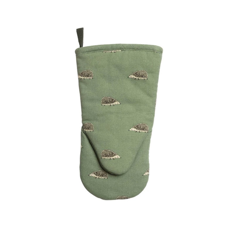 Hedgehogs Oven Mitt, Green-1