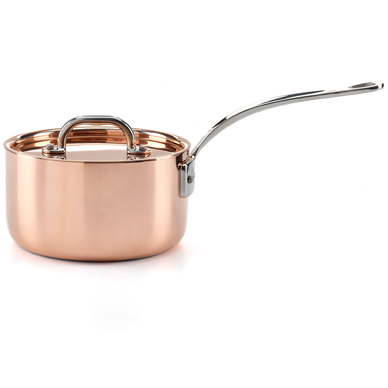 Induction Saucepan with Lid, 18cm, Copper-0