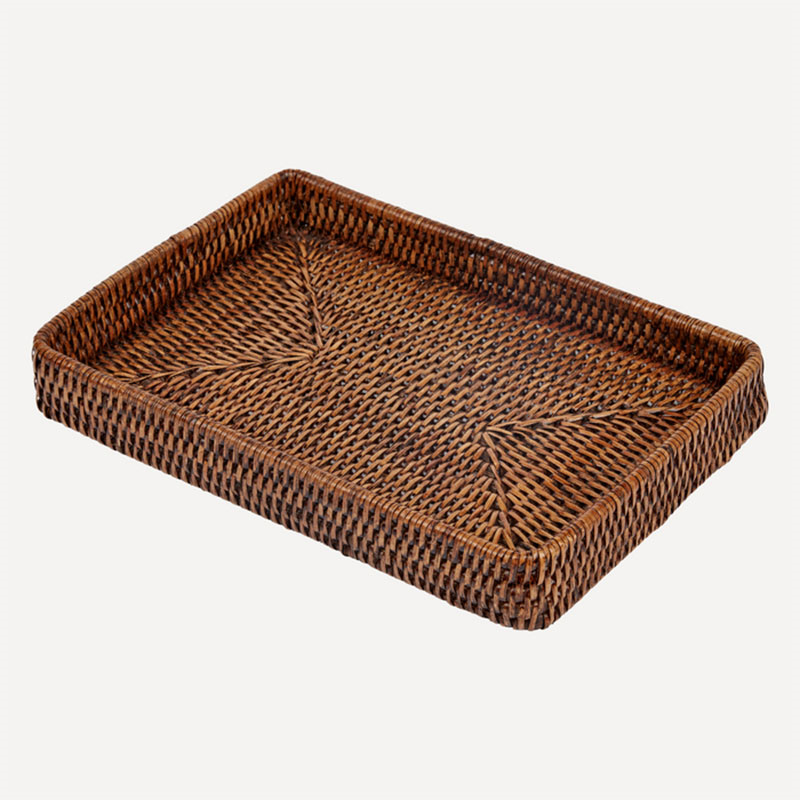 Rattan Tray, 30 x 20cm, Brown-1