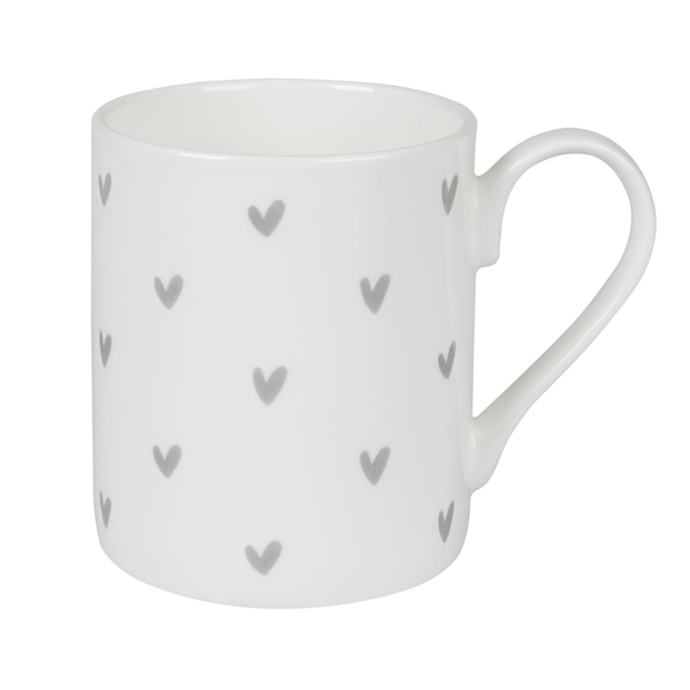 Grey Hearts Mug, 275ml-0