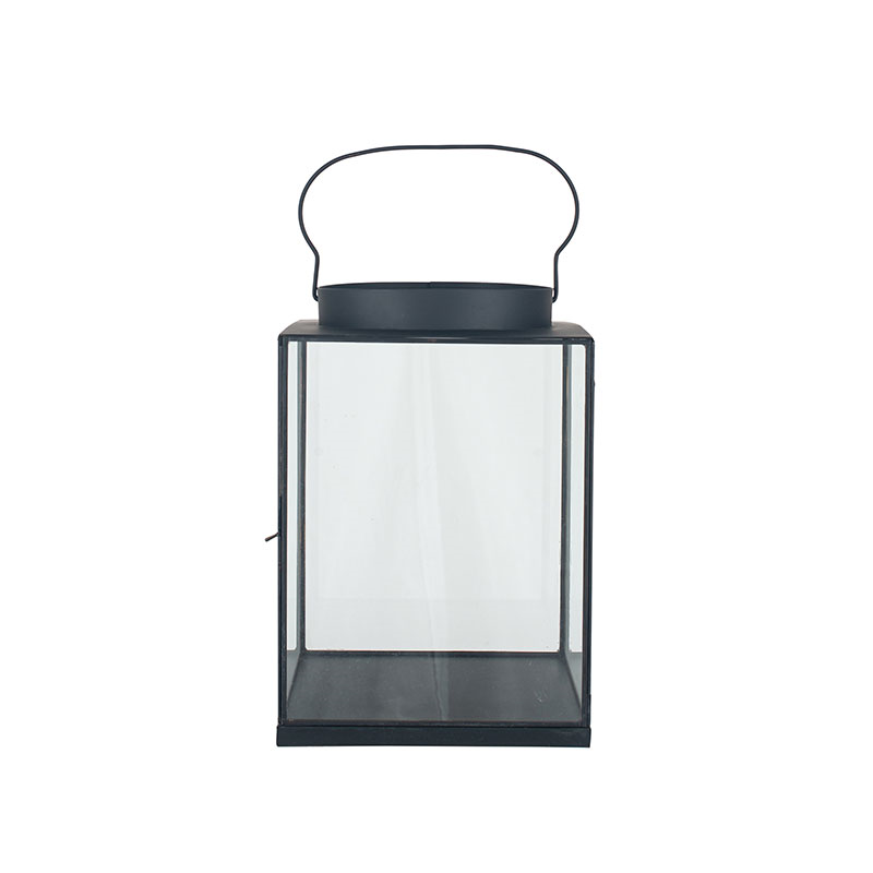 Metal Lantern, H26cm, Black-1