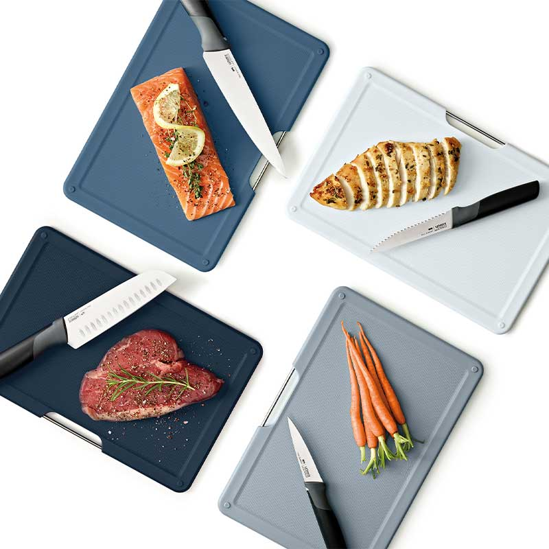 Folio Plus 8 Piece Knife & Chopping Board, Sky-4