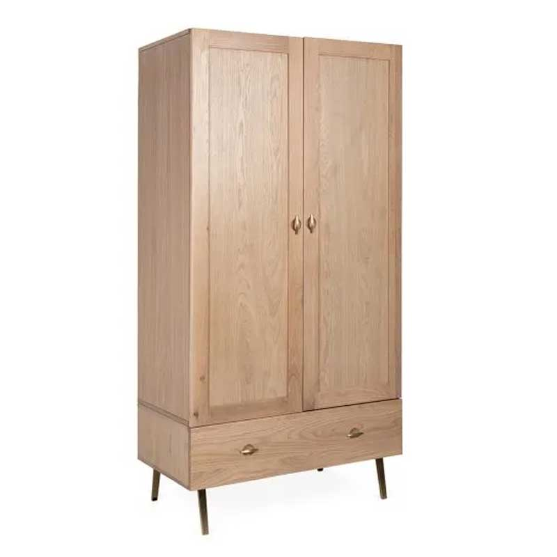 Crawford Wardrobe, H100 x W55cm, Light Oak-0