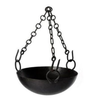 Cooking Bowl, With Chains, 80cm, Black-2