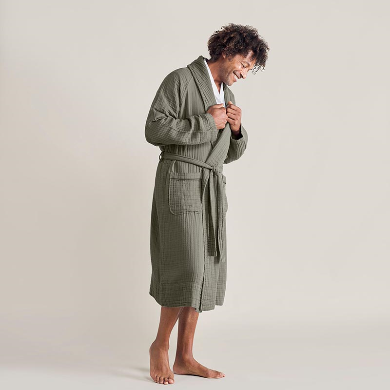 The Dream Cotton Robe, Extra Extra Large, Moss-0