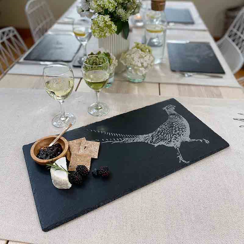 Pheasant Slate Table Runner, H25 x W50cm, Black-2