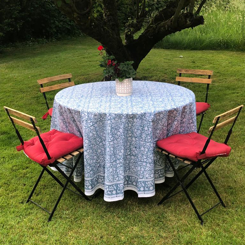 Florence Tablecloth, D225cm, French Blue-0