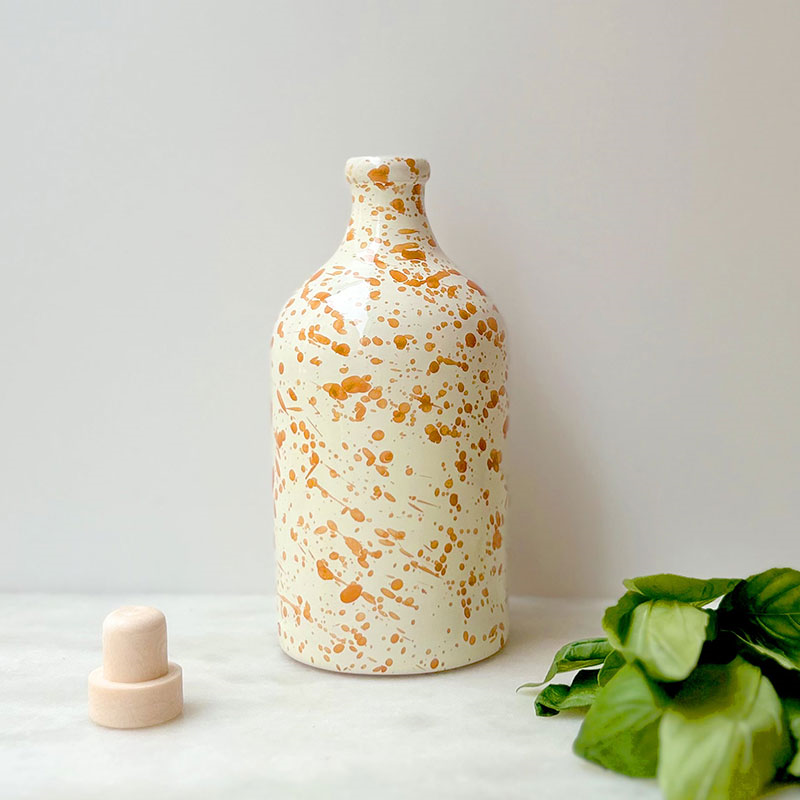 Splatter Ceramic Bottle, 500ml, Burnt Orange-0