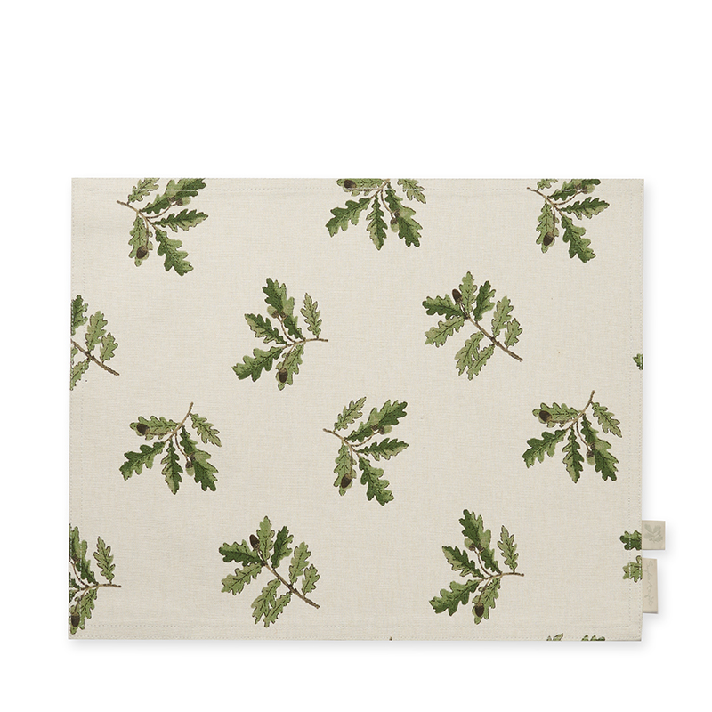 Acorn &  Oak Fabric Placemat, L30 x W40cm, Natural-1