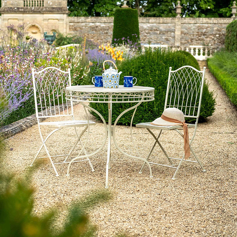 Hampton 3 Piece Bistro Set, Cream-1