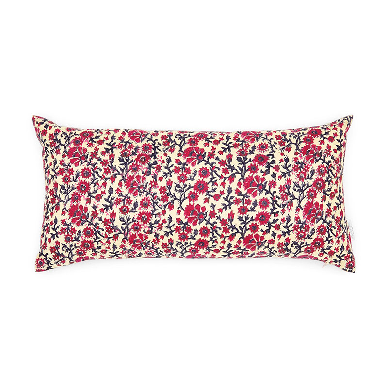 Shanaya Reversible Bolster Cushion, 42cm x 26cm, Blue / Red-3