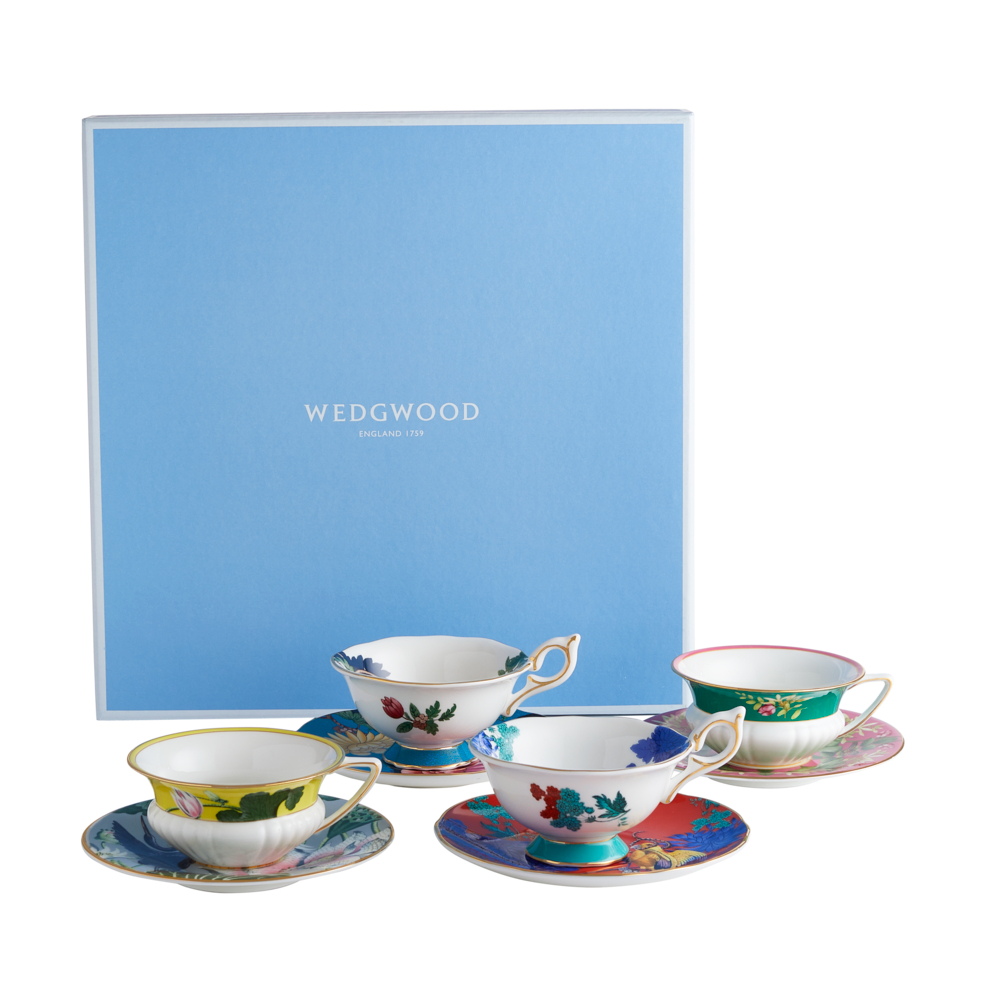 Wonderlust Set of 4 Tea Cup & Saucers, Floral-2