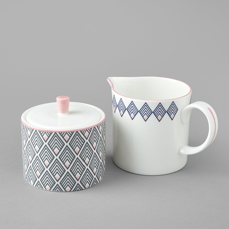 Gatsby Sugar Bowl, 240ml, Grey & Blush Pink-2