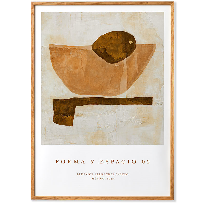 Forma y Espacio 02 Framed Print, 50 x 70cm, Beige-0