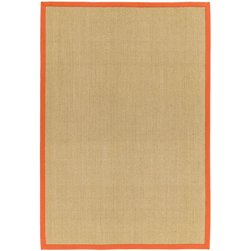 Sisal linen border runner, 160 x 230cm, orange-0