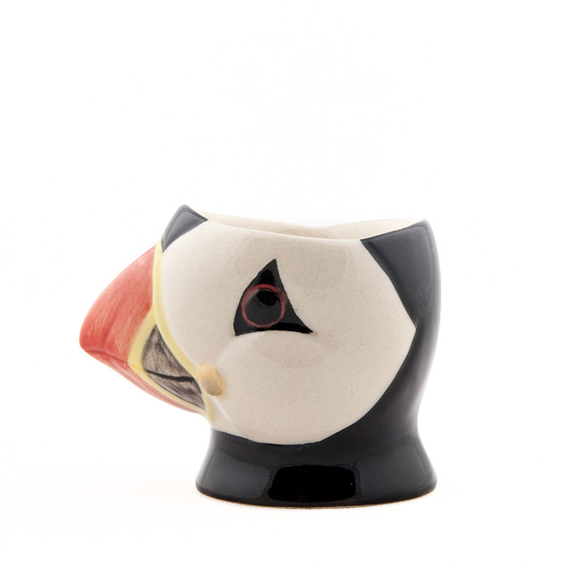 Puffin Egg Cup, H6cm, Black & White-1