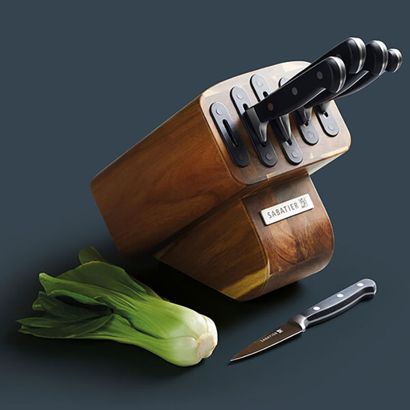 Edgekeeper Knife block with 5 knives, Wood-0