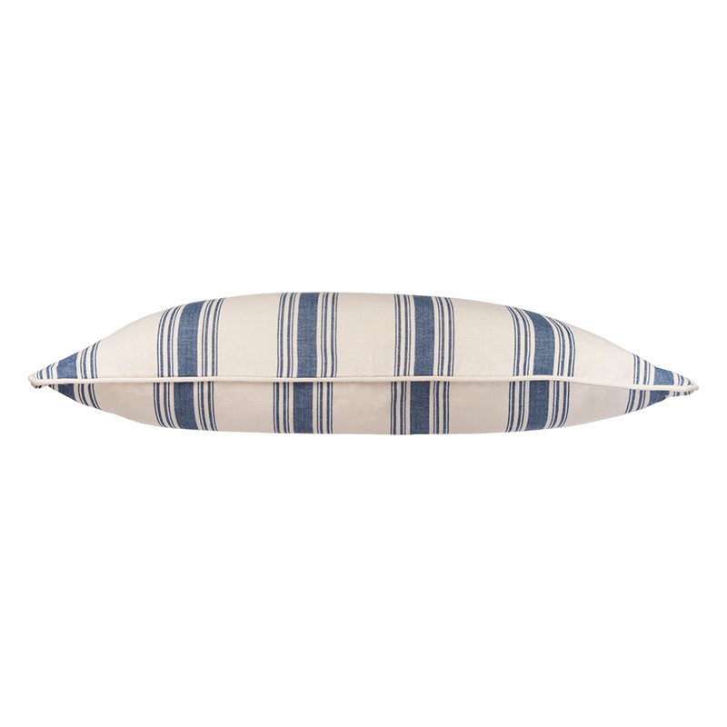 Sea Stripe Small Lumbar Cushion, 65 x 35 cm, Blue / White-1