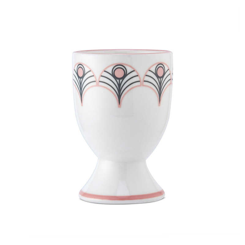 Peacock Egg Cup, H6.5cm, Grey & Blush Pink-0