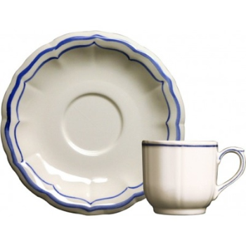 Coffee Cup & Saucer, Filet Bleu, Set of 2-0