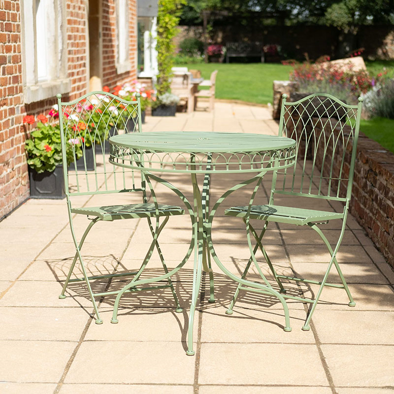 Hampton 3 Piece Bistro Set, Soft Green-0