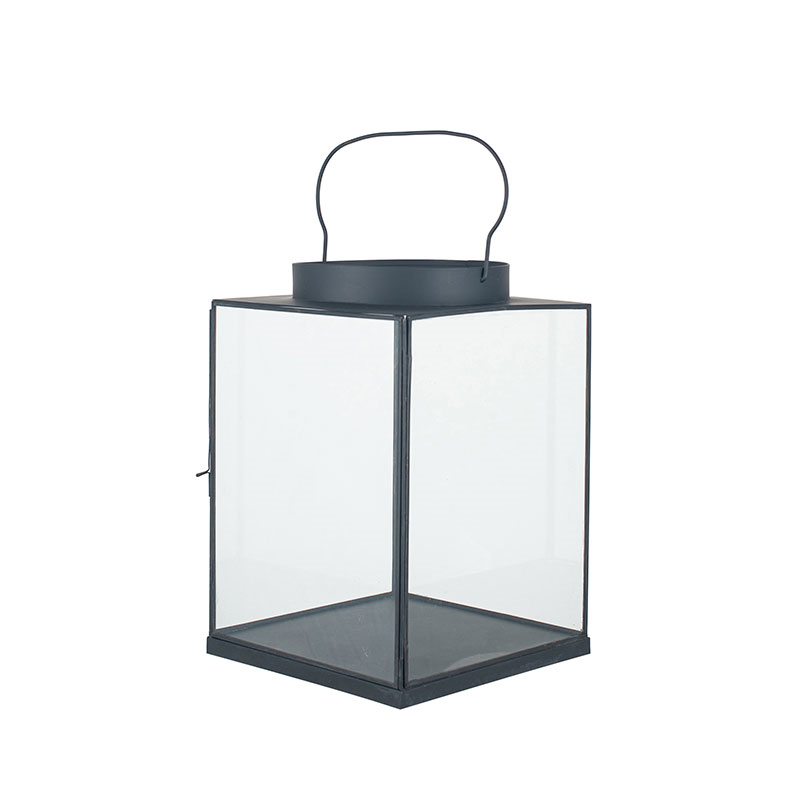 Metal Lantern, H26cm, Black-5