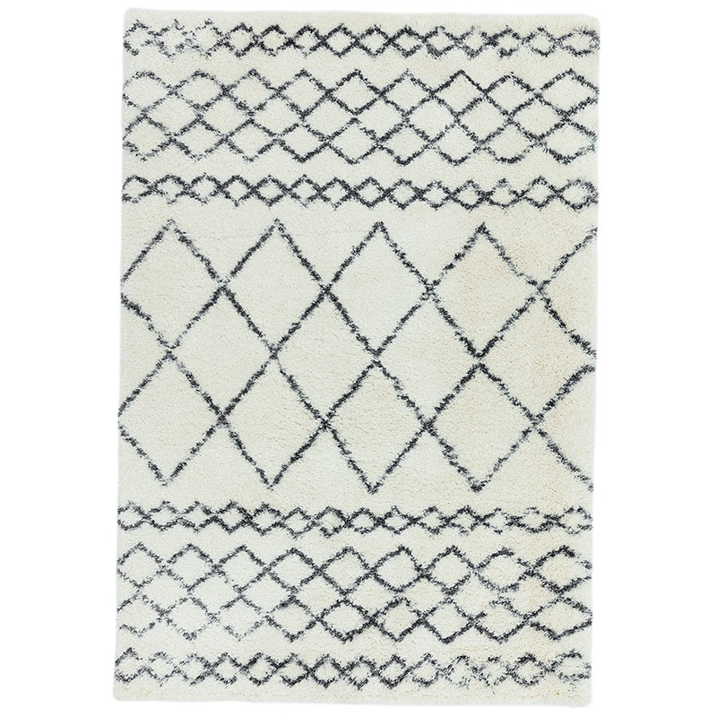 Alto moroccan shaggy rug, 200 x 290cm, Grey & Cream-0