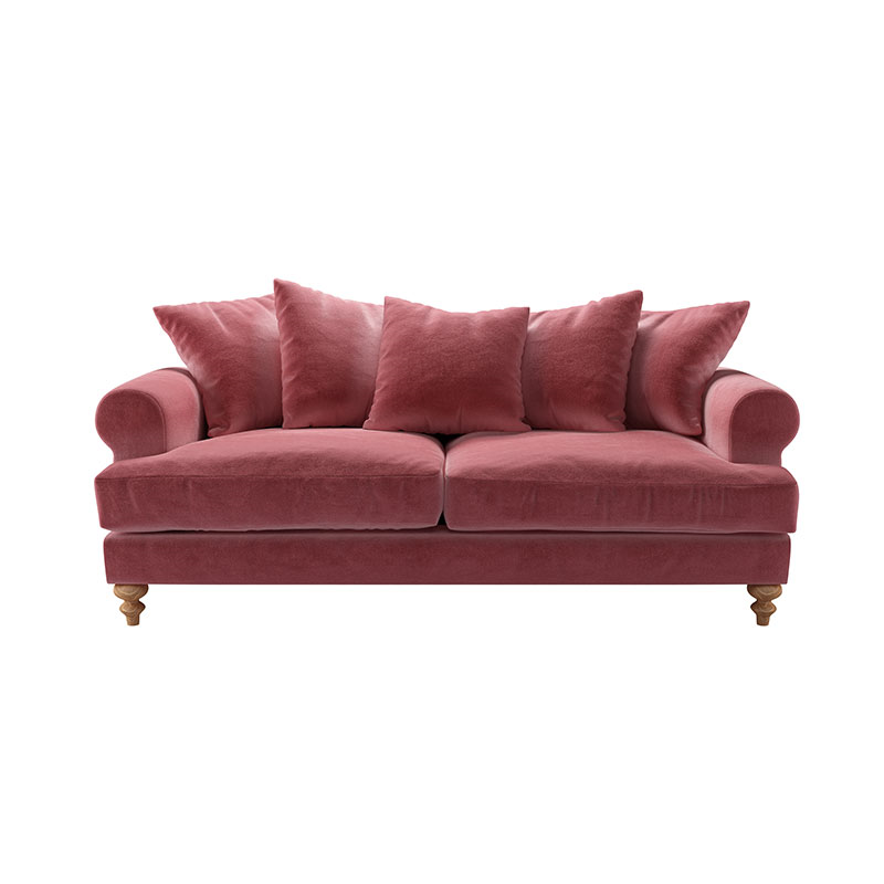 Teddy Three Seater Sofa, Dusty Rose-0