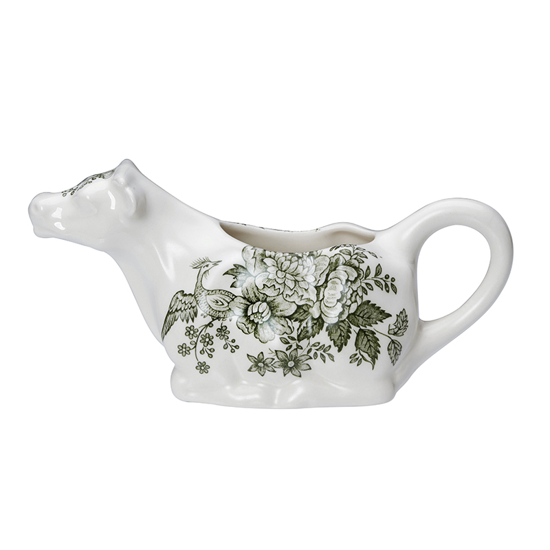 Asiatic Pheasants Cow Creamer, 150ml, Green-0