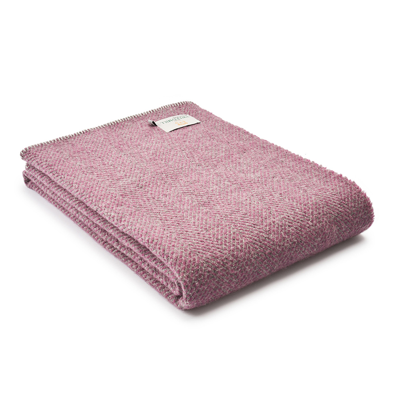 Beehive Pure Wool Throw, 140 x 200cm, Mulberry & Silver-0