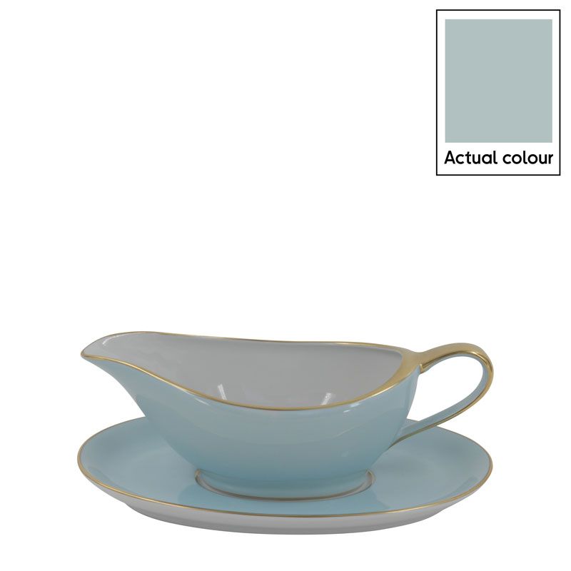 Sous Le Soleil Sauceboat On Tray, 350ml, Matt Gold Classic Celadon-0