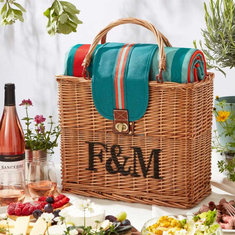 Hamper Tote with Waterproof Picnic Blanket-0