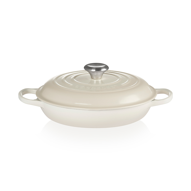 Signature Cast Iron Shallow casserole, 30cm - 3.2 litre, meringue-3